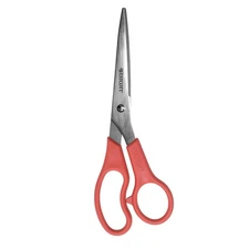 Westcott 8 All Purpose Value Stainless Steel Straight Scissors, Red