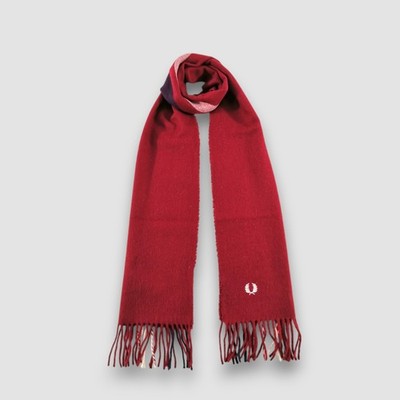Fred Perry Wool Scarf Vintage Neckwear Classic Fringe Winter Scarves 11x66