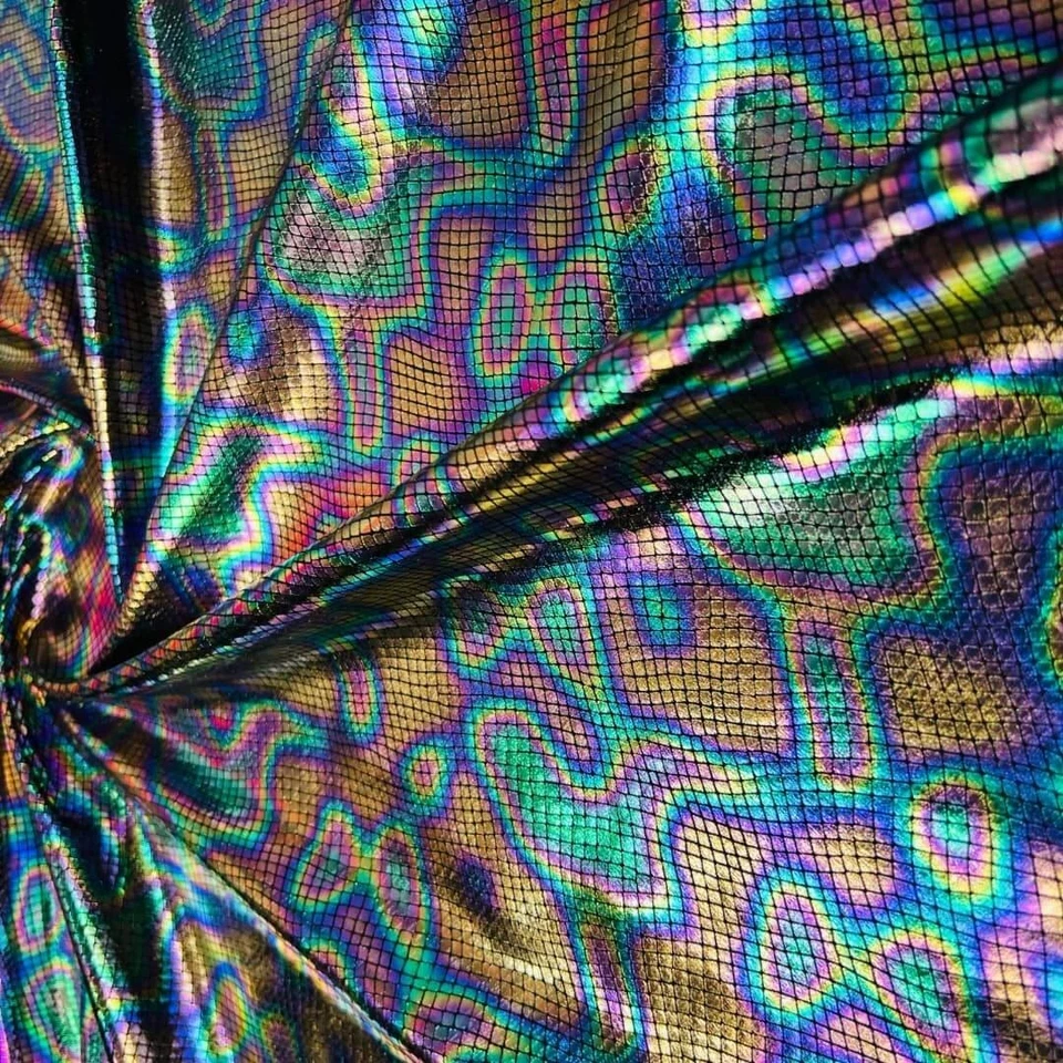 Spandex Fabric Stretch Multicolor Litmus Pearl Hologram by Yard for Swimwear - Image 2 of 4