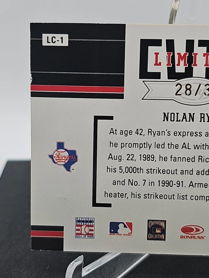 NOLAN RYAN 2004 Leaf Limited Cuts #LC-1 GOLD 28/34 Patch Auto Relic RARE HOF - Image 4 of 4