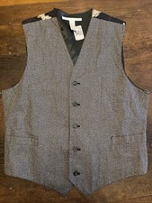 Perry Ellis Men's Gray Vest-5 Button, 2 Pockets, Size M 100 Cotton/Rayon New