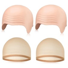 Halloween Bald Cap Bald Head Wig Caps for Adults Cosplay Party Supplies