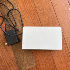Switch OLED Dock Charger Station White With Charging Cord Tested Workin See Pics
