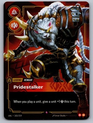 Rengar - Pridestalker 183/219 Rare Unleashed Riftbound Foil Near Mint
