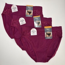 Bali Women's Breathe Lace High-Cut Comfort Underwear DFCMHH 3 Pair L/7 Red