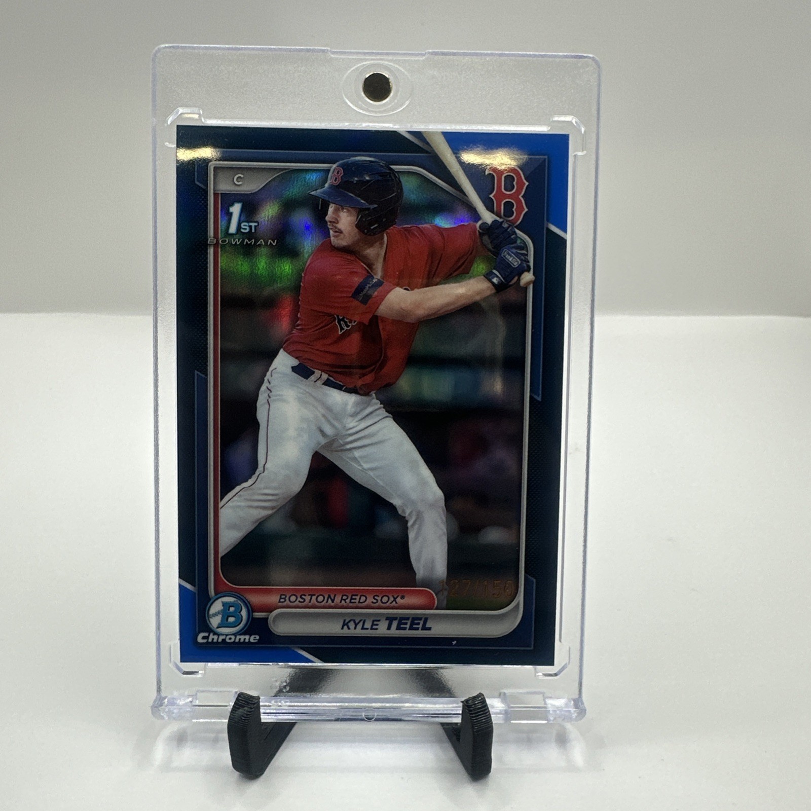 2024 Bowman 1st Chrome Kyle Teel #BCP-48 Blue Rapture Refractor /150 Red Sox