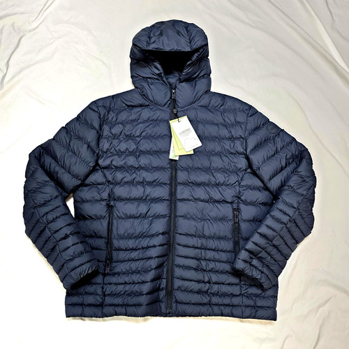 $495 New COLMAR Optimal Quilted LUXEPAD Jacket HOODED Men XL X-LARGE Blue Puffer
