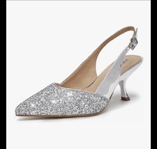 Slingback kitten heels for women Closed Pointed Toe Low Heel, Size 9 Best Offer
