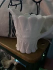 Vtg 1940's Kemple Lace & Dew Drop Milk Glass Creamer, White 5"H X 5 1/2"W Glossy
