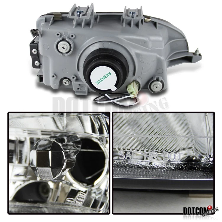 Fit 1992-1995 Honda Civic EG Black Driving Headlights+Corners Lamps Lights Pair - Image 2 of 4