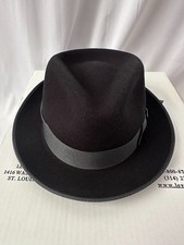 Vintage Dobbs Fifth Avenue Black Fedora Hat Men's Size Medium USA New In Box