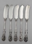 Lot 5 Sterling Silver Gorham King Edward Flat Handle Butter Spreaders No Mono