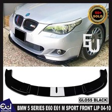 FOR BMW 5 SERIES E60 E61 M SPORT GLOSS BLACK FRONT BUMPER SPLITTER LIP 2004-2010