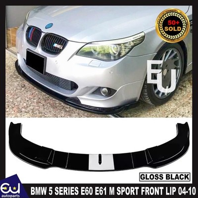 FÜR BMW 5ER E60 E61 M SPORT GLANZ SCHWARZ FRONTSTOßSTANGE SPLITTER LIPPE 2004-2010