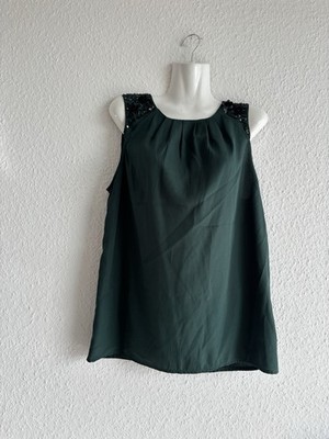 Top Bluse Saint Tropez Gr. m Ibiza Grün Pailletten