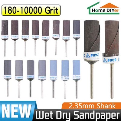 Wet Dry Sandpaper Sanding Bar Rod Abrasive 2.35mm Shank For Drill 180-10000 Grit