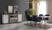 Luxus Esszimmer Set Esstisch + 6X StüHle + Sideboard Mit 2X Spiegel Neu Set