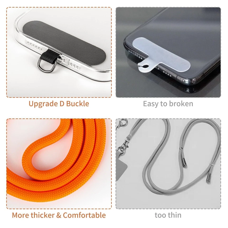 New Universal Cell Phone Carrying Lanyard Leash Lanyard Crossbody Neck Strap USA - Image 3 of 4