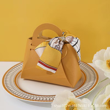 Leather Gift Bags Bow Ribbon Packaging Bag Wedding Favour Distributions Bags Eid