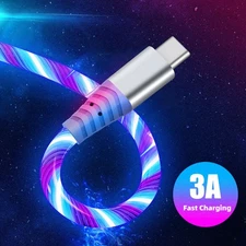 1M LED flowing Light Up USB Charging Data Sync Cable For Samsung Apple iPhone 13