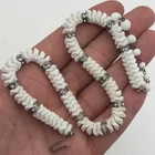 Vintage Czech Germany Milk Glass Rhinestone Beaded Necklace