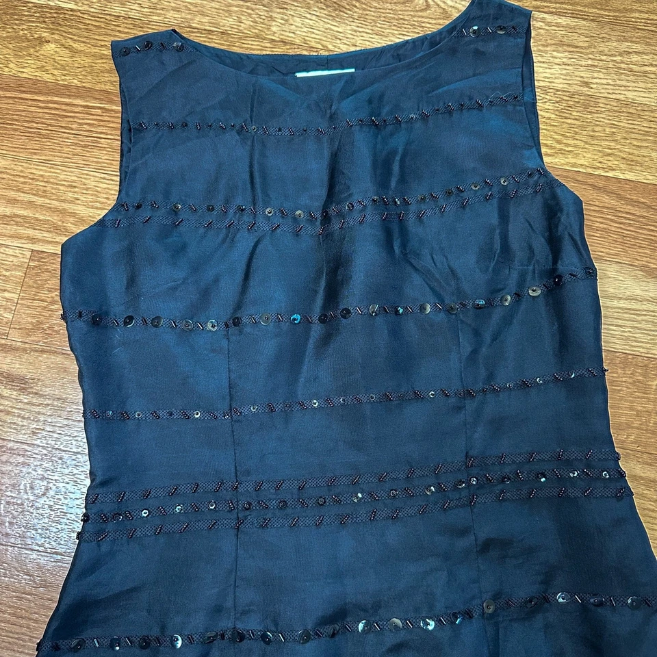 David Warren Vintage 90s Black Silk Dress Sequin Mini Dress 4 - Image 3 of 4