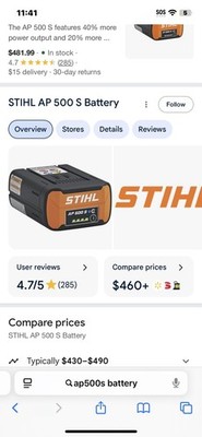 AP 500 S 36V 9.36ah 337Wh Lithium-Ion Battery with Stihl connect Bluetooth STIHL