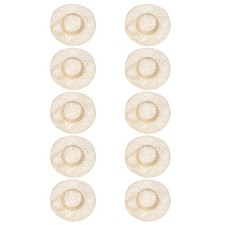 10Pcs Miniature Doll Straw Hats Size M 3 Inch for Dollhouse DIY Craft