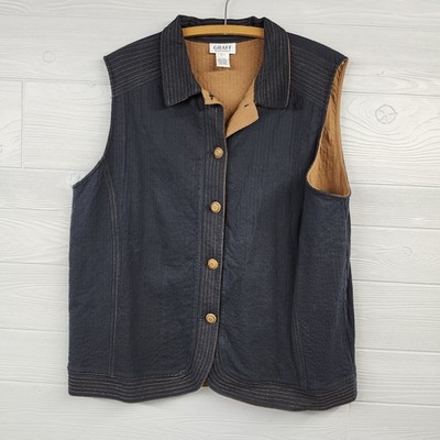 Graff By Um Blue Western Vest Womens Size Large