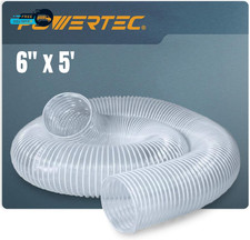 6" X 5' Dust Collection Hose 6 Inch Flexible PVC for Woodworking