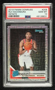 2019-20 Panini Donruss Rated Infinite Rui Hachimura #208 PSA 10 GEM MT Rookie RC