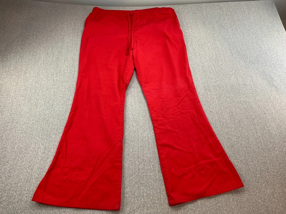 Hello Kitty Sanrio Scrub Top & Cherokee Scrub Pants Set Womens Size M Red Black - Image 3 of 4