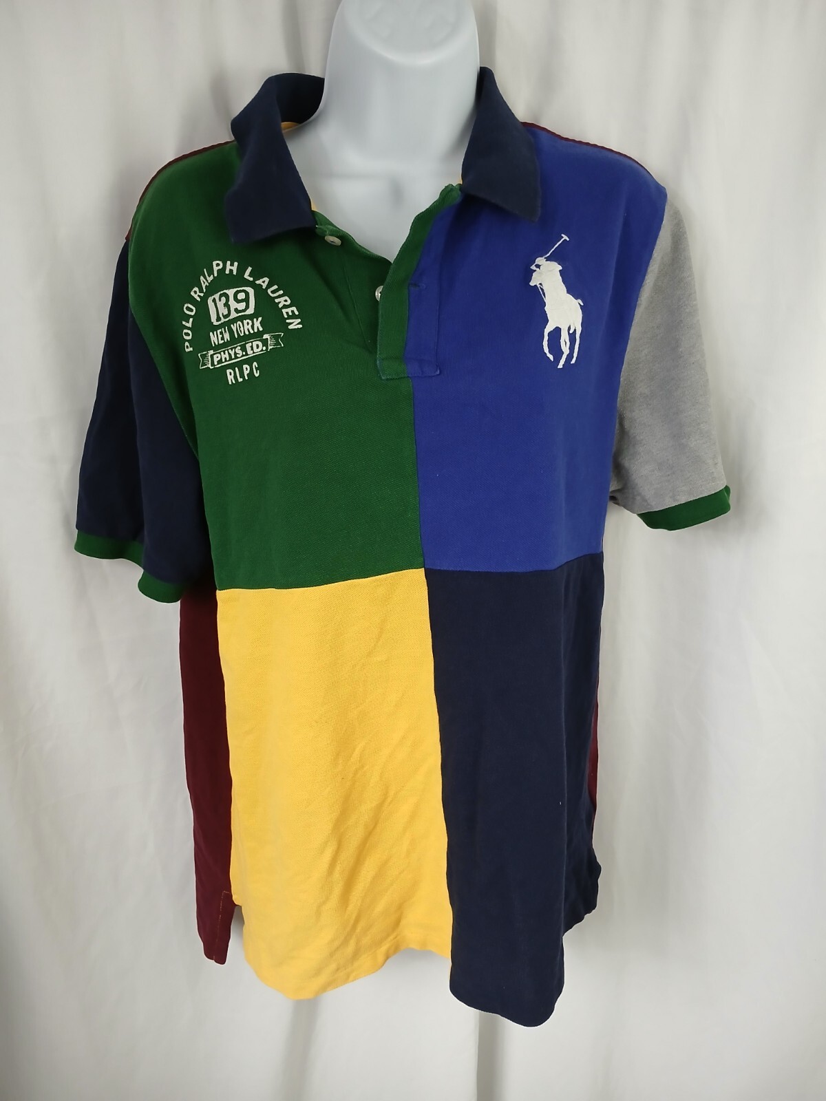 Polo Ralph Lauren colletto a costine braccialetto a costine grande pony camicia multicolore ragazzi XL