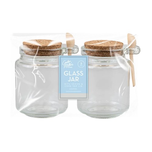 6 Stück Gläser Luftdicht Korkdeckel, Holzlöffel 250 ml Aufbewahrung Kräuter Gewürze Küche - Bild 2 von 2