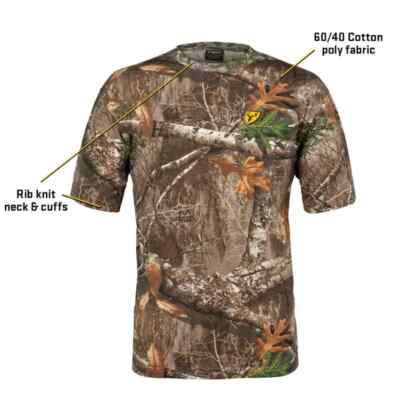Blocker Outdoors Youth Fused Cotton SS Shirt Realtree Edge Large