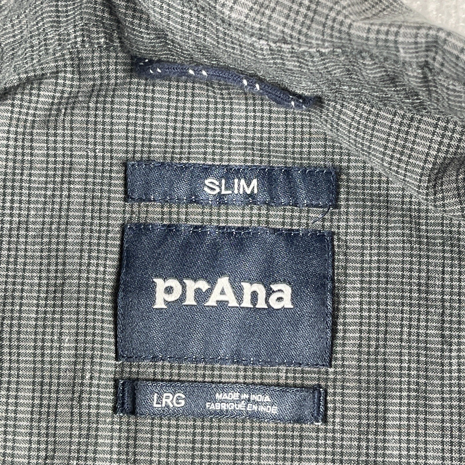prana slim plaid casual preppy workwear office work shirt