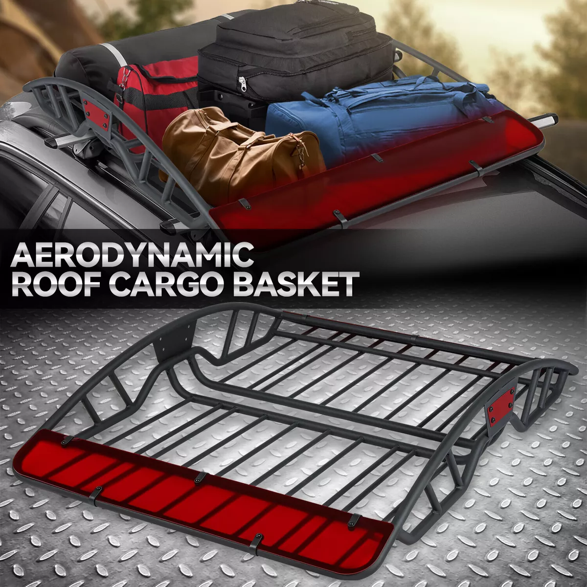 Universal Roof Rack Basket Car Top Luggage Carrier Cargo Holder Travel 48''  x 40