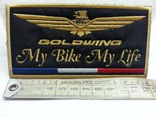 PATCH TOPPA AQUILA GOLDWING GL1800"MY BIKE MY LIFE" FRANCIA12x6CM-TERMOADESIVA