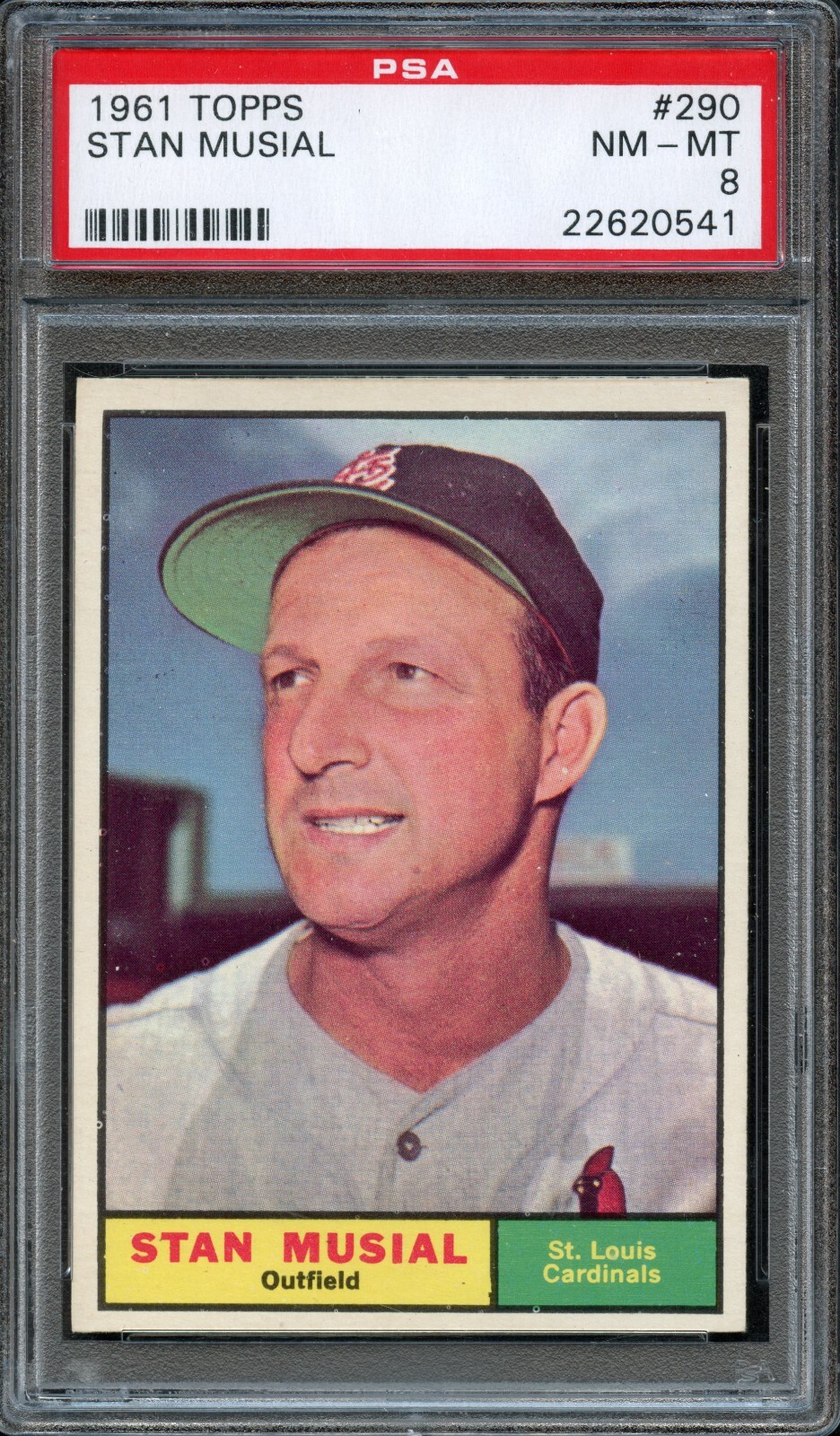 BB - 1961 - Topps - #290 - Stan Musial - PSA 8 - NM-MT