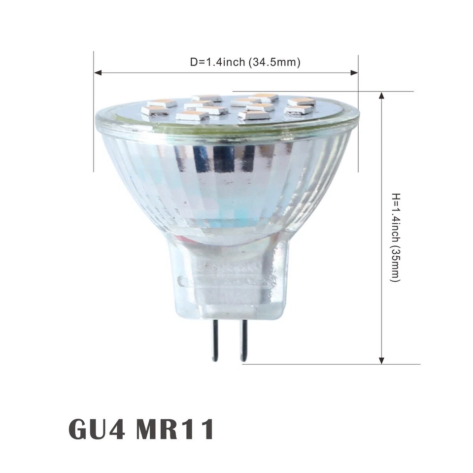 10Pcs LED Light Bulb 1.5W MR11 110V-130V GU4 Base Wide Beam Replace Halogen Lamp - Image 2 of 4
