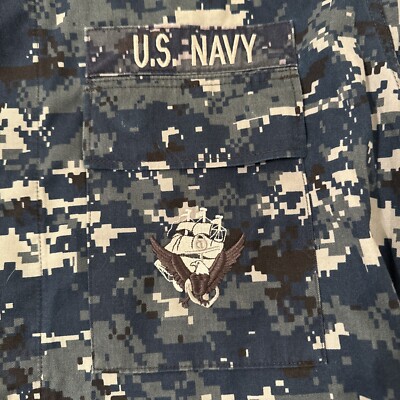 US NAVY NWU TYPE 1 BLUE CAMOUFLAGE BLUEBERRY UNIFORM JACKET BLOUSE