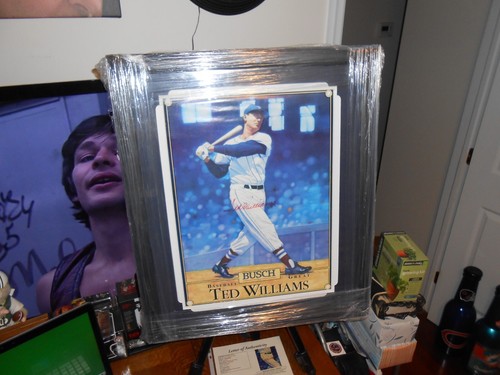 TED WILLIAMS AUTO BUSCH BEER PHOTO FRAMED LG/HEAVY 26" 1/2 X 22' 1/2 JSA LOA FS - Picture 12 of 17