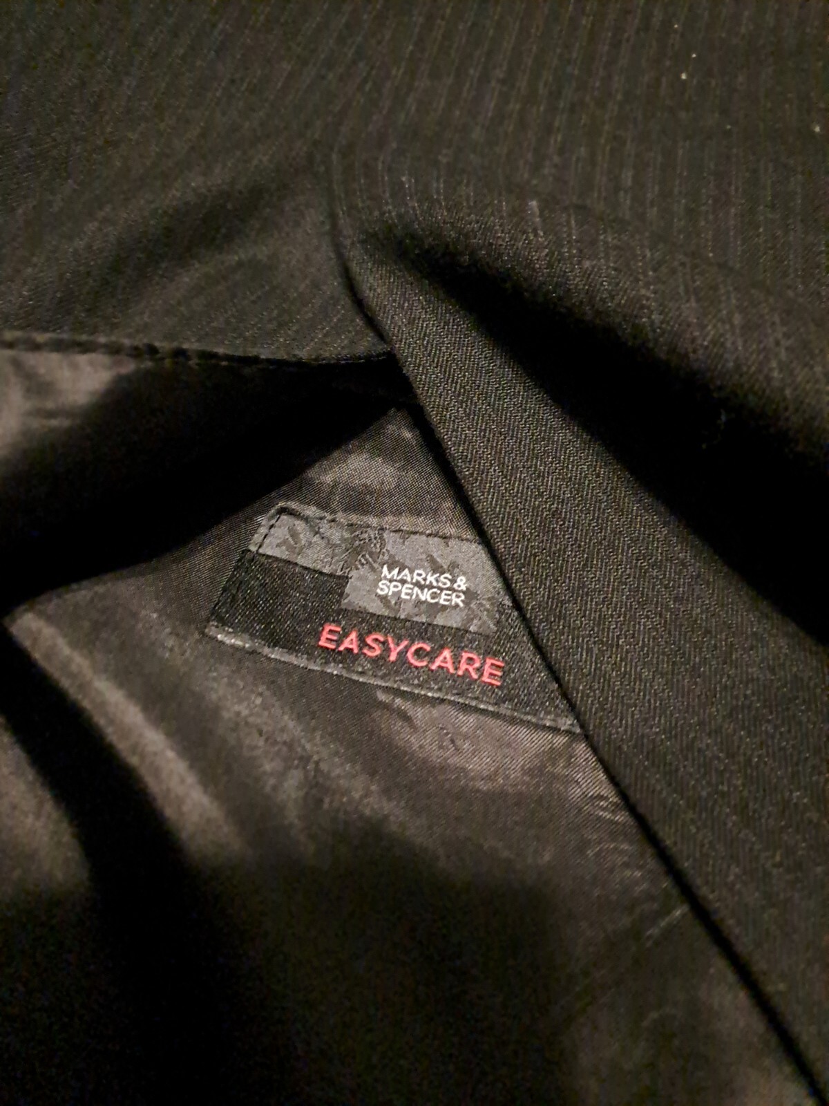 Marks & Spencer’s Man Black Pinstripe Suit Jacket 44M & Trousers 36w