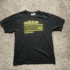 Adidas Originals Monogram Trefoil Medium Mens T-Shirt Black Yellow