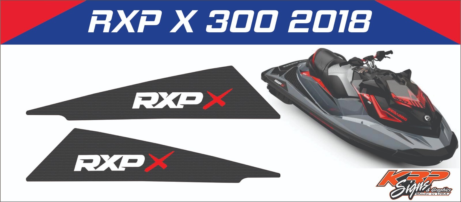 SEADOO RXP X 300 2018 Graphics / Decal / Sticker Kit CUSTOM REAR SIDES ...