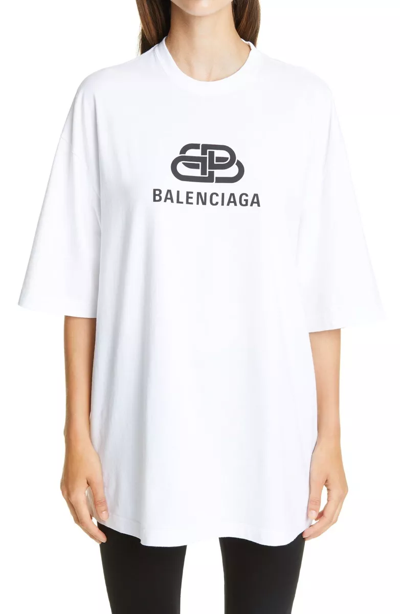 $595 Balenciaga oversized BB logo T-shirt Size M