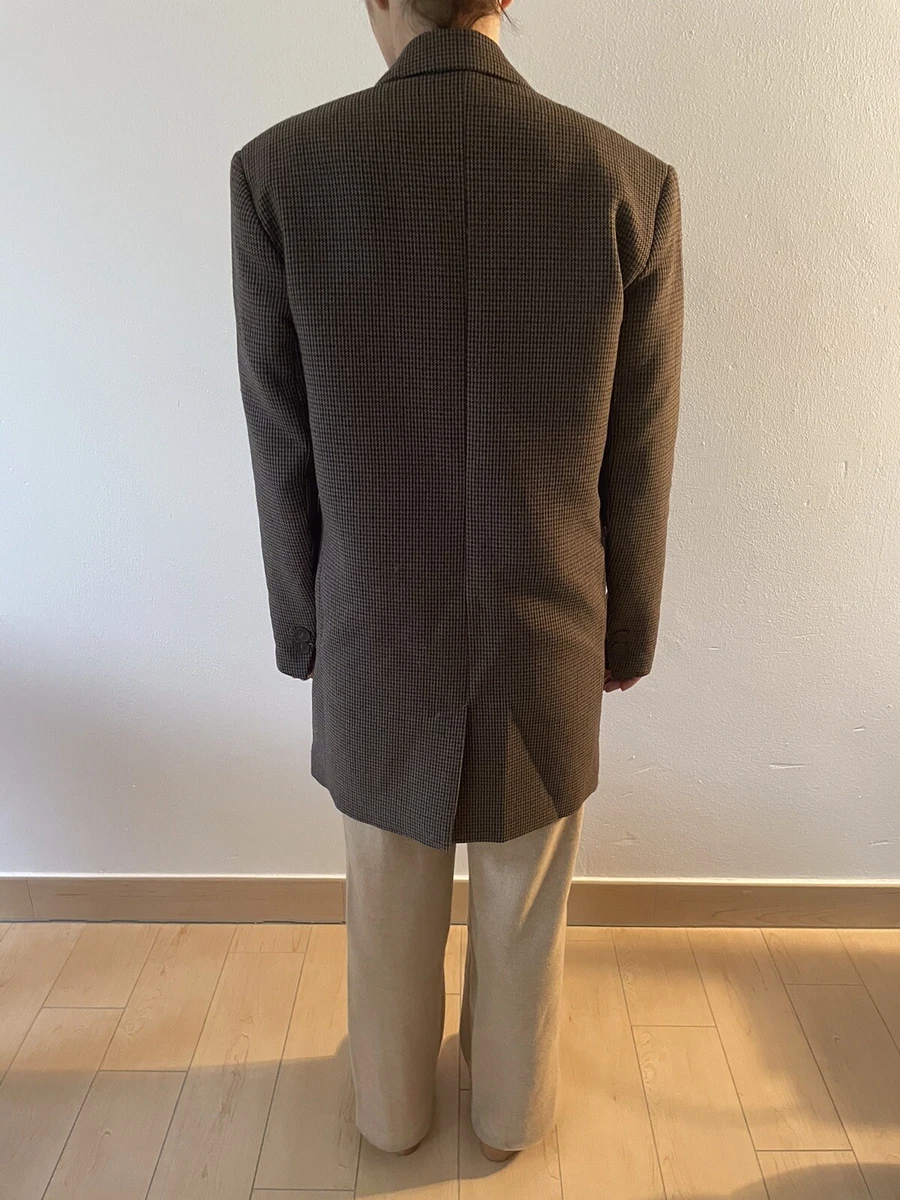 Zara Boyfriend Blazer Boyfriendblazer Sakko kariert schwarz braun Gr XS
