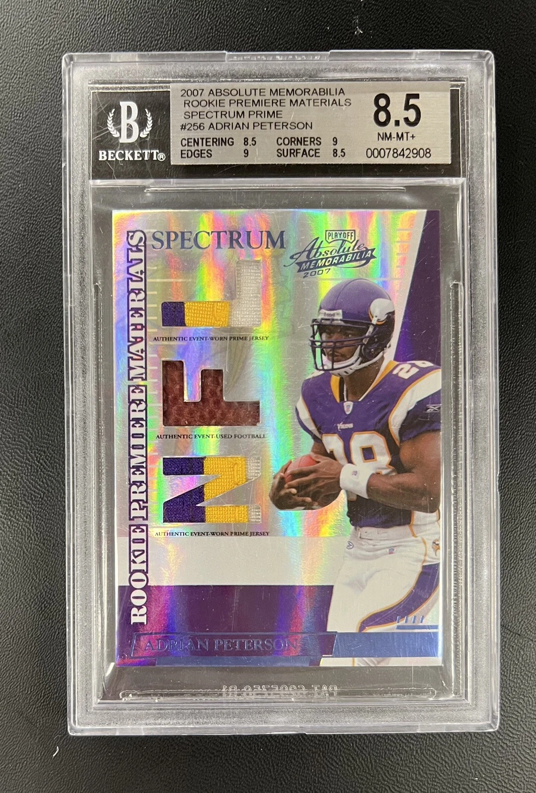 Adrian Peterson Playoff Absolute Memorabilia Rookie Premiere Materials #256 Spectrum Prime