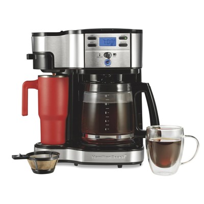 Hamilton Beach 2-Way 12 Cup Programmable Drip Coffee Maker & Single Serve Mac...
