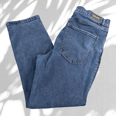 Express Super High Rise Jeans Womens sz 10 Mom Jeans Blue Denim 